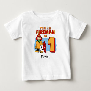 Camiseta Para Bebê Lil Fireman primeiro aniversario Baby T-Shirt