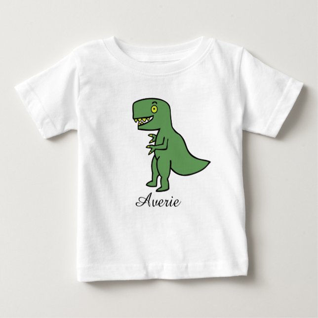 Camiseta Para Bebê Li'l T-Rex Personalizado (Frente)