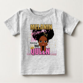 Camiseta Para Bebê Lilibet Fashion - Rainha de Treino Melanin Princes