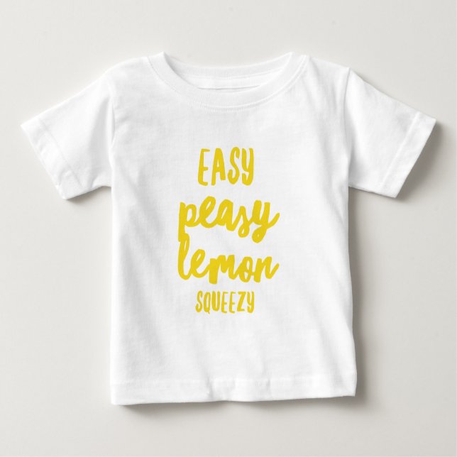 Camiseta Para Bebê Limão fácil Squeezy de Peasy (Frente)