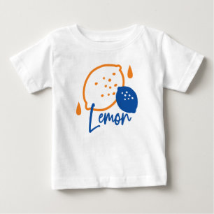 Camiseta Para Bebê Limon Line Art minimalista - Fruta moderna de citr
