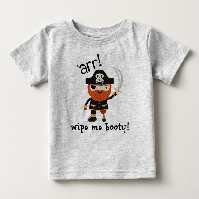 Camiseta Para Bebê Limpe-me Booty! (Frente)