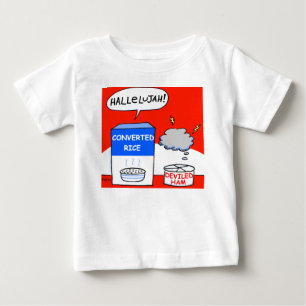 Camiseta Para Bebê Limpe o bebê cristão evangélico engraçado dos