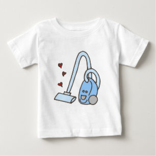 Camiseta Para Bebê Limpeza de Vácuo com Corações