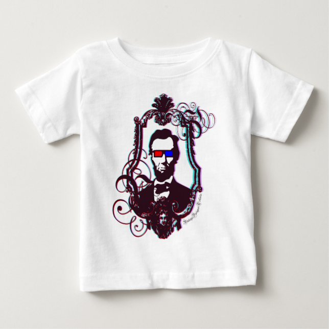 Camiseta Para Bebê Lincoln nos vidros 3D (Frente)