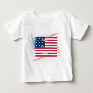 Camiseta Para Bebê Linda bandeira dos EUA Casa doce
