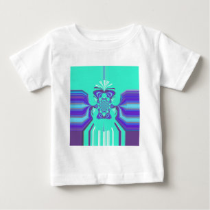 Camiseta Para Bebê Linda cor do vetor azul roxo iridescente ciano