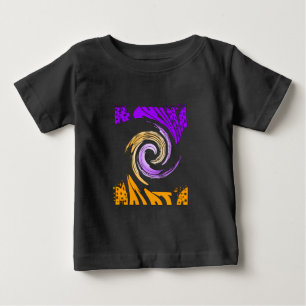 Camiseta Para Bebê Linda Design de Arte Moderna: Roxo e Dourado