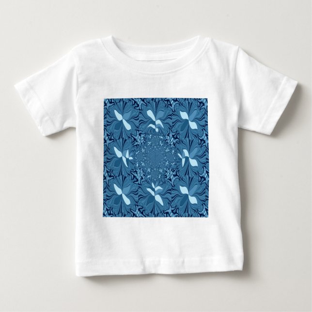 Camiseta Para Bebê Linda e adorável azul iridescente. (Frente)