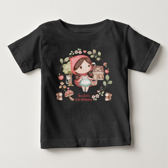 Camiseta Para Bebê Linda e Caprichosa Chapeuzinho Vermelho de Anivers (Frente)