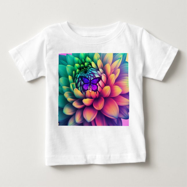Camiseta Para Bebê Linda flor (Frente)
