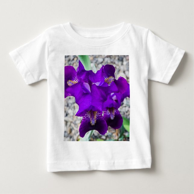 Camiseta Para Bebê Linda íris roxa (Frente)