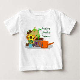Camiseta Para Bebê Linda Mãe Ajuda no Jardim 