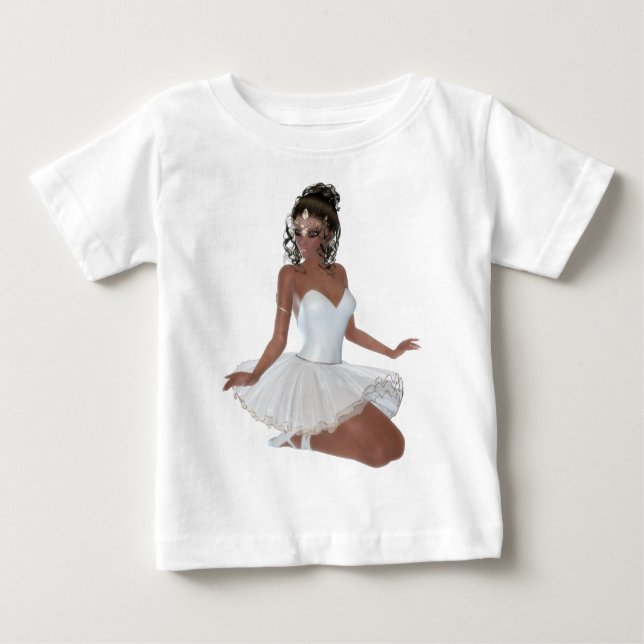 Camiseta Para Bebê Linda mulher afro-americana Ballerina (Frente)