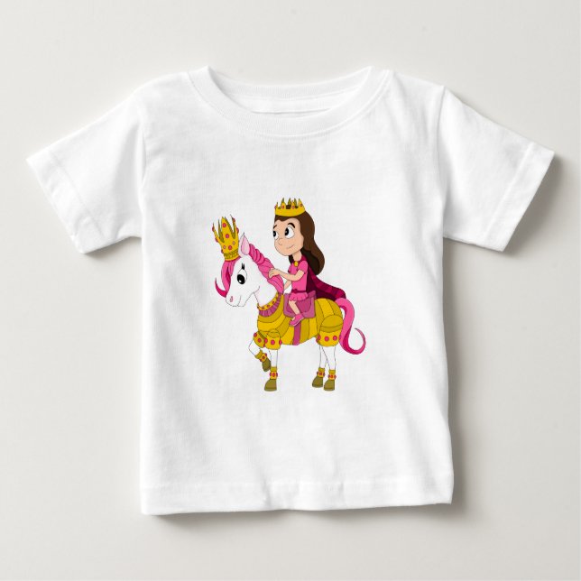 Camiseta Para Bebê Linda princesa de desenho animado (Frente)