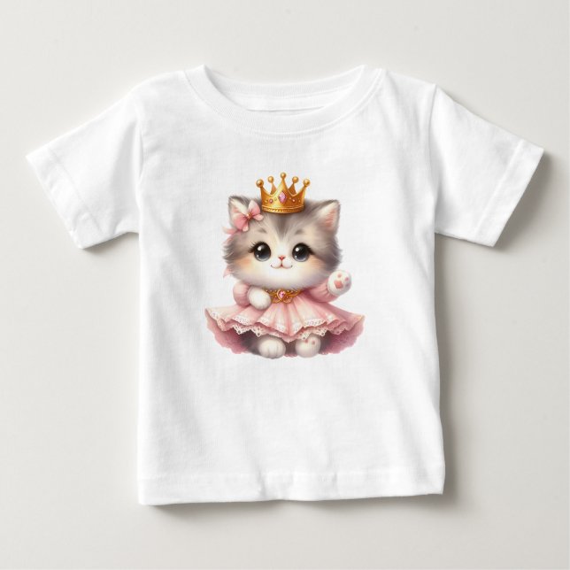 Camiseta Para Bebê Linda Princesa de Gatinho (Frente)