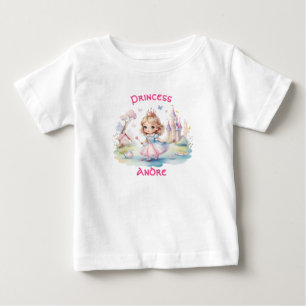 Camiseta Para Bebê Linda Princesa no Caprichoso País das Maravilhas