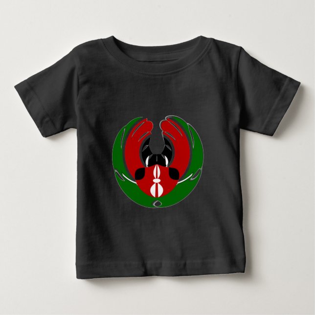 Camiseta Para Bebê Linda Tapeçaria no Quênia: Borboleta da Bandeira M (Frente)