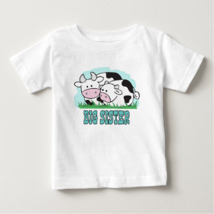 Camiseta Para Bebê Linda Vaca Grande Irmã
