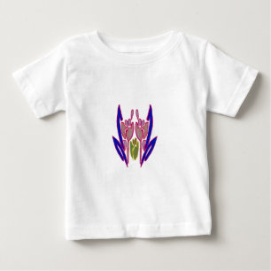 Camiseta Para Bebê Lindas cores florais incríveis de inverno Arte