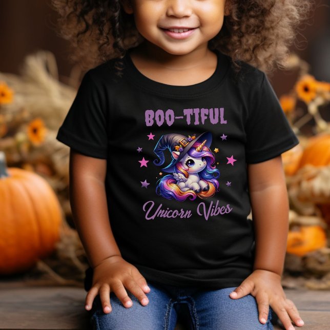 Camiseta Para Bebê Lindas e Divertidas Meninas Unicórnio de Halloween (Criador carregado)