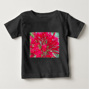 Camiseta Para Bebê Lindas flores vermelhas incríveis