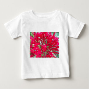 Camiseta Para Bebê Lindas flores vermelhas incríveis