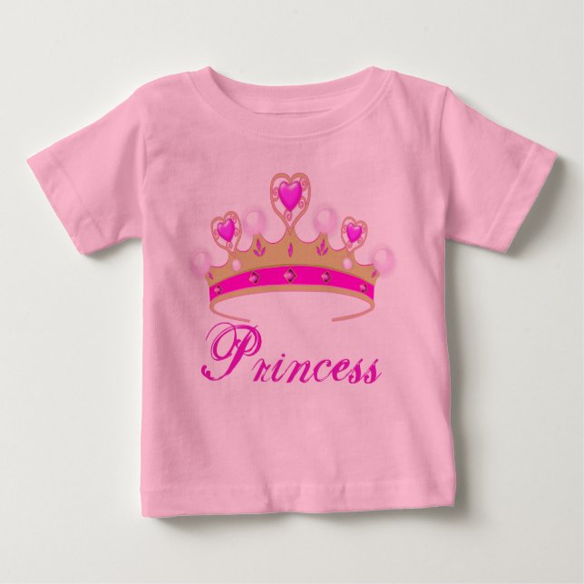Camiseta Para Bebê Lindo Body de Bebê com Tutu Rosa da Princesa (Frente)
