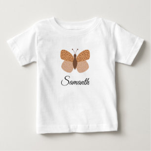 Camiseta Para Bebê lindo boho Borboleta monograma nome menina bebê