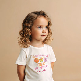 Camiseta Para Bebê Lindo Caçador Oficial de Ovos de Páscoa Nome de Cr