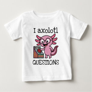Camiseta Para Bebê Lindo Eu Perguntas Axolote asteca Oh Não botão ver