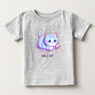 Camiseta Para Bebê Lindo Gatinho Lavanda Voador Kawaii