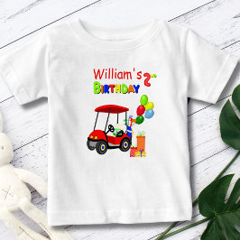 Camiseta Para Bebê Lindo Menino de Carrinho de Golfe Vermelho de 2º A