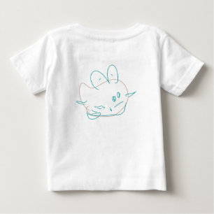 Camiseta Para Bebê Lindo Peixe Borboleta Minimalista Doodle