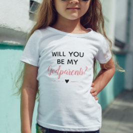 Camiseta Para Bebê Lindo Rosa Menina Você Será Meu Padrinho