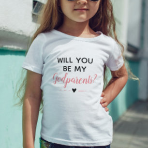 Camiseta Para Bebê Lindo Rosa Menina Você Será Meu Padrinho