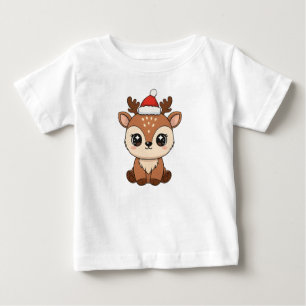 Camiseta Para Bebê Lindo Santa Bebê Cervo