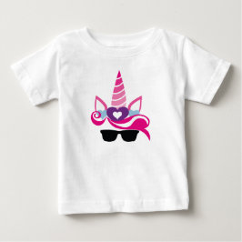Camiseta Para Bebê Lindo Unicórnio de Verão
