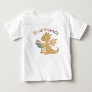 Camiseta Para Bebê Lindos Amigos do Livro Dragãozinho Lendo