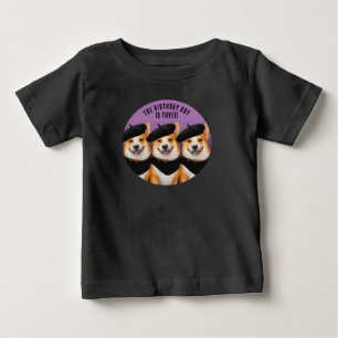Camiseta Para Bebê Lindos Corgis Elegantes Desejam Feliz Aniversário