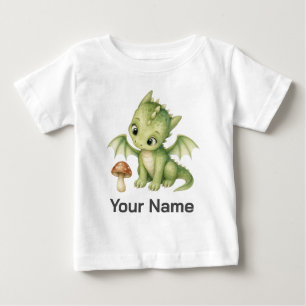 Camiseta Para Bebê Lindos Dragões de Madeira Personalizados para Cria