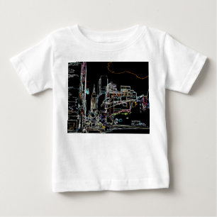 Camiseta Para Bebê Linha do horizonte colorida em Manhattan
