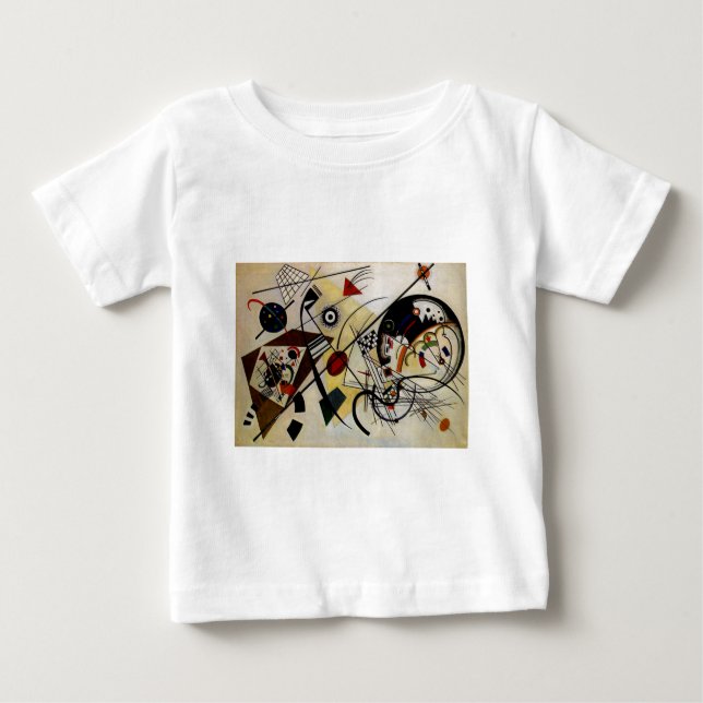 Camiseta Para Bebê Linha Transversal Ininterrupta de Kandinsky (Frente)