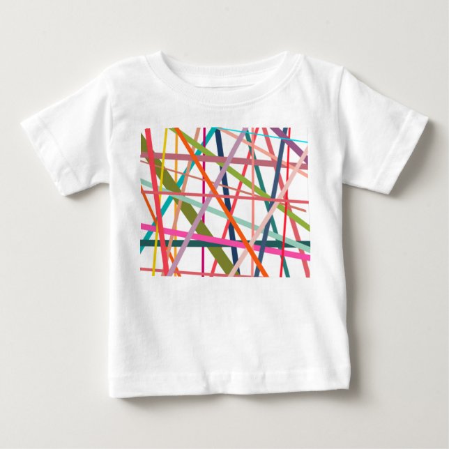 Camiseta Para Bebê Linhas Coloridas (Frente)