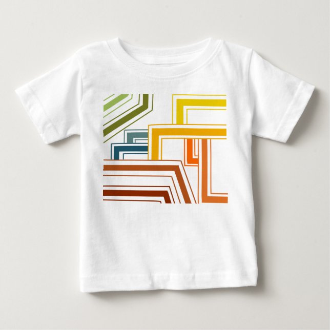 Camiseta Para Bebê Linhas da década de 1970 (Frente)