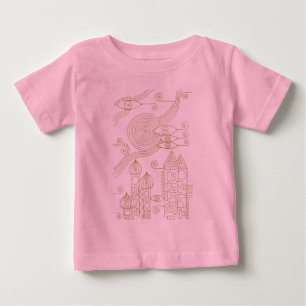 Camiseta Para Bebê Linhas Desenhadas à Mão por EDDArt - Venham juntos