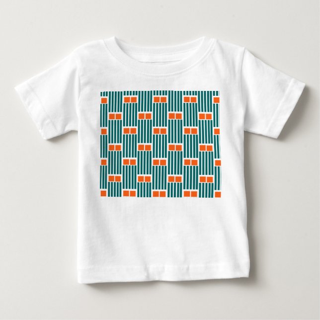 Camiseta Para Bebê Linhas e Caixas de Teto (Frente)