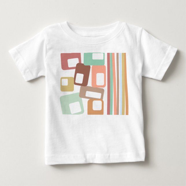 Camiseta Para Bebê Linhas e Retângulos (Frente)