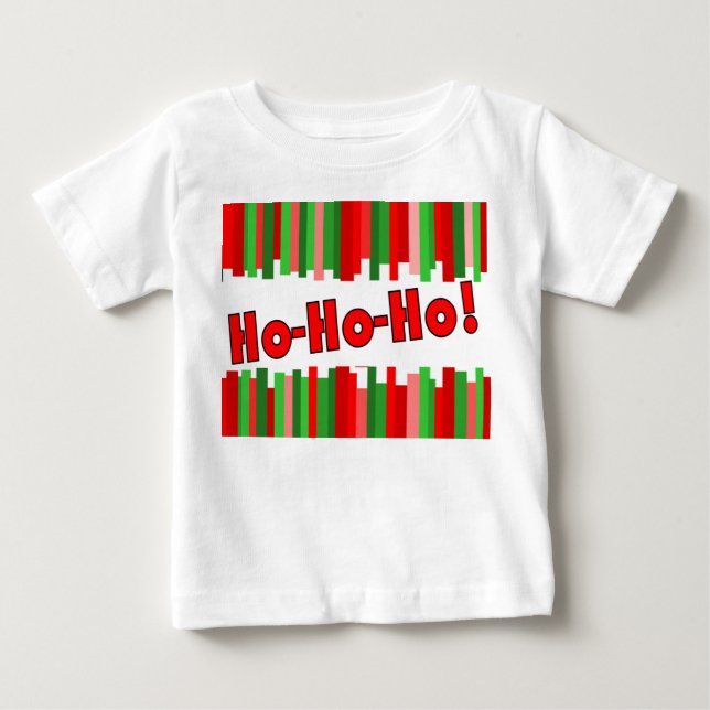 Camiseta Para Bebê Linhas intermitentes - Vermelho e Verde (Frente)