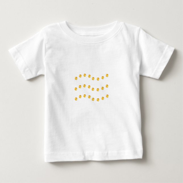 Camiseta Para Bebê Linhas pontilhadas por onda do ouro (Frente)